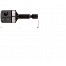 ADAPTER, E6.3 > 4-KNT. 1/2", MET STIFT, L=50